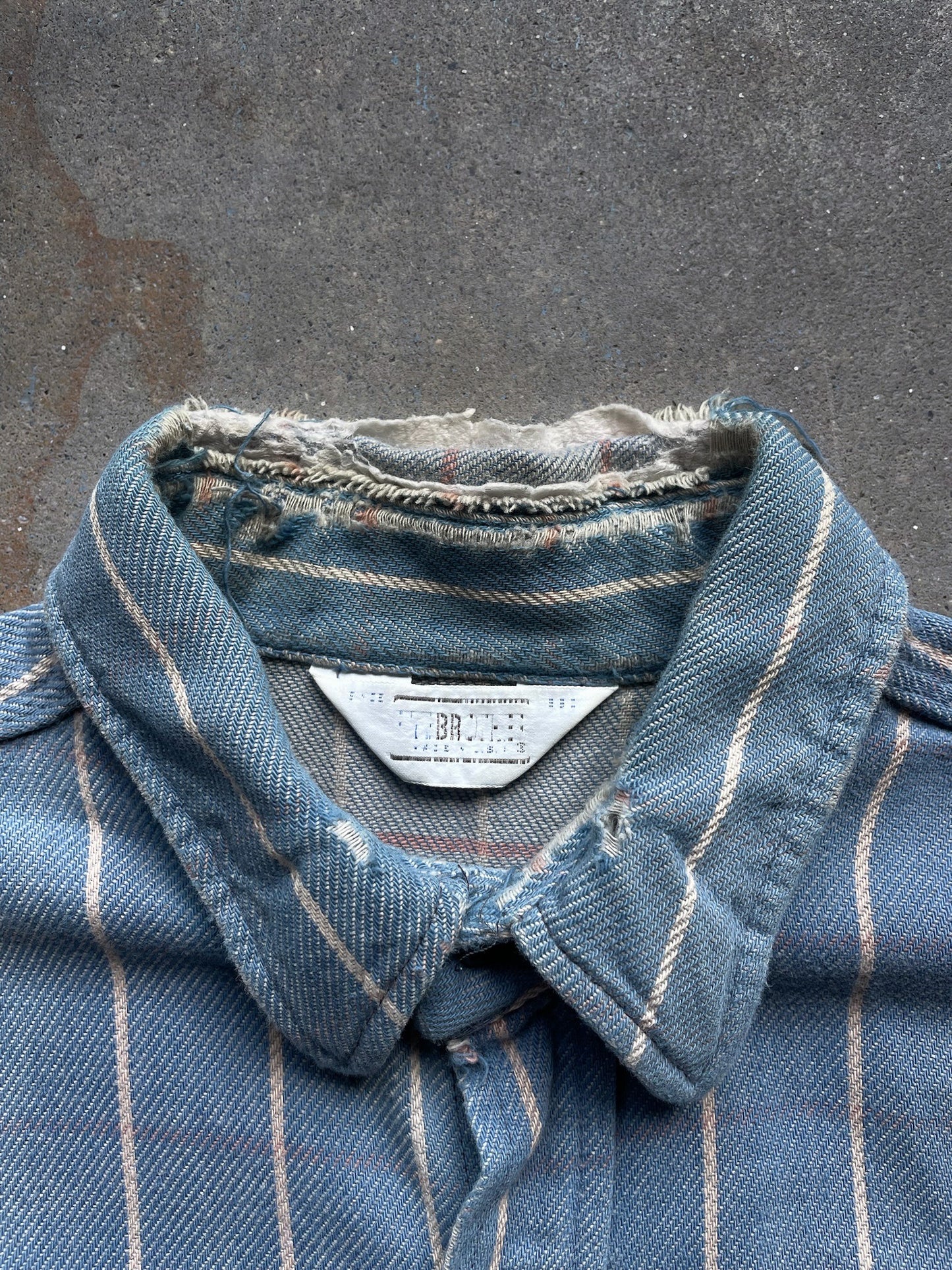 80's Five Brothers Windowpane Cut Off Shirt—[XL]