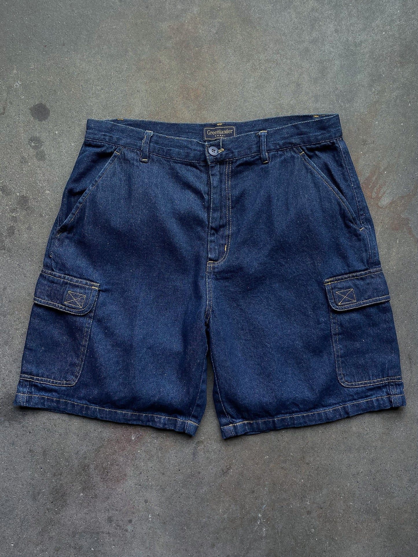 Denim Cargo Shorts—[32]