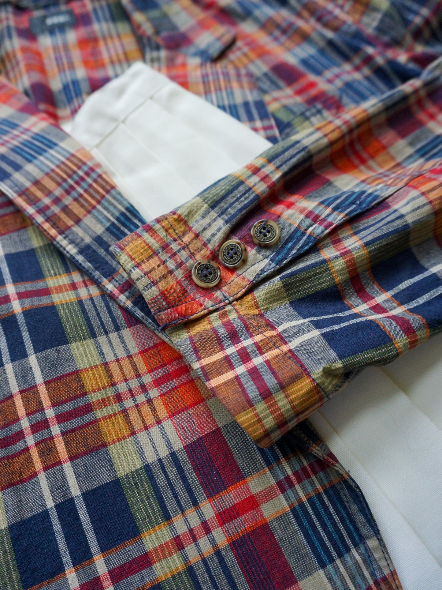 Madras Plaid Linen Blazer—[L]