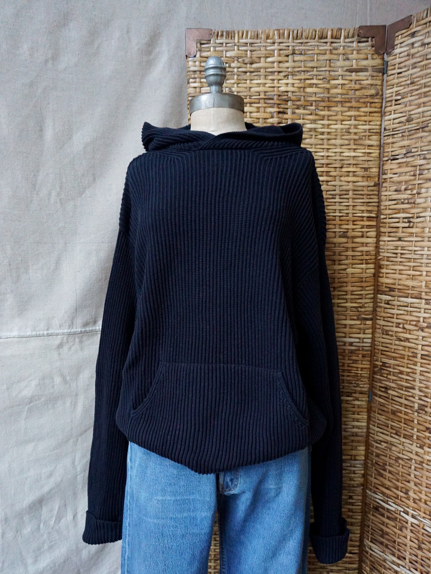 Polo RL Rib Knit Hoodie—[XL]
