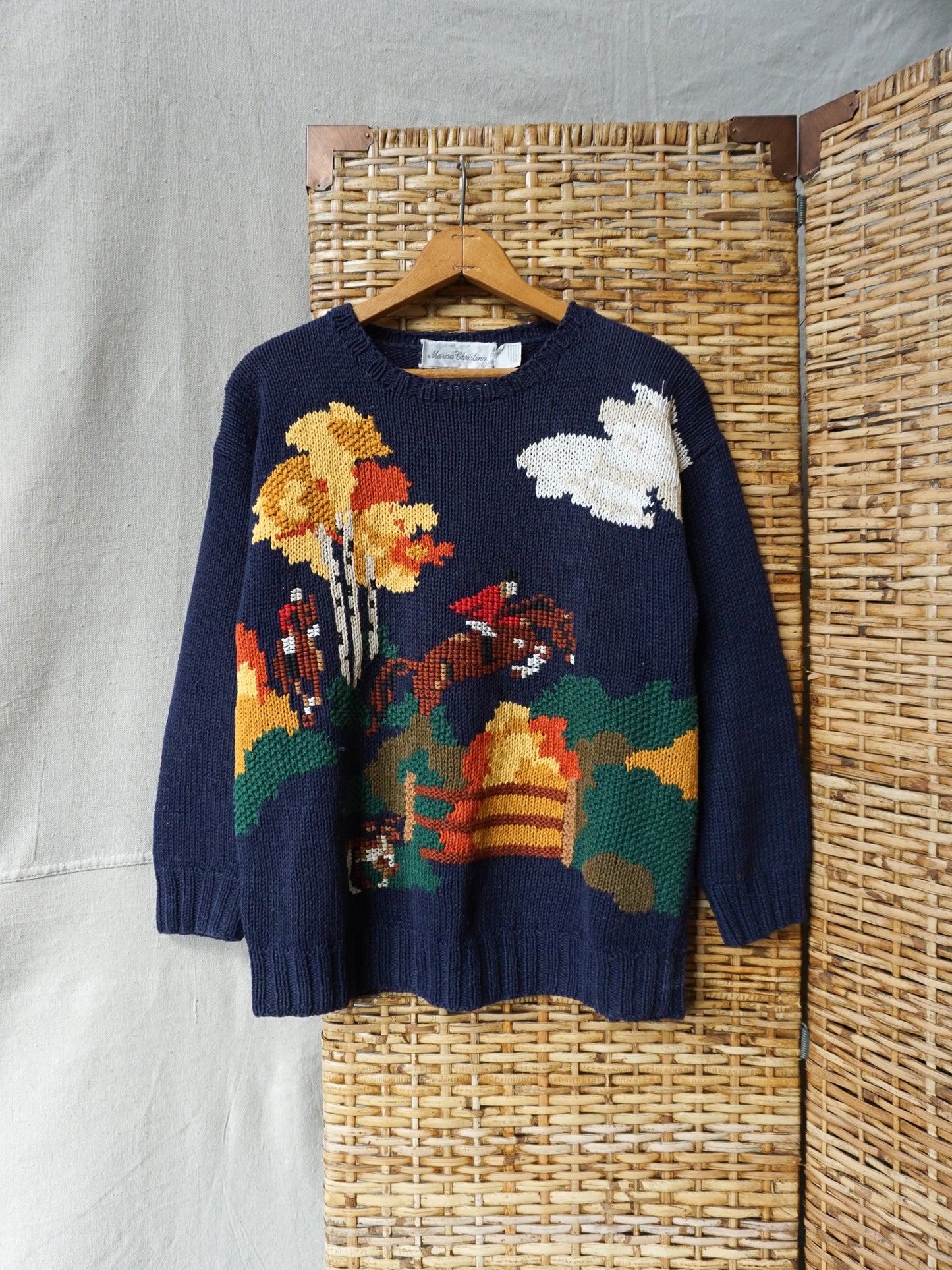 Handknit Fox Hunt Sweater—[M]