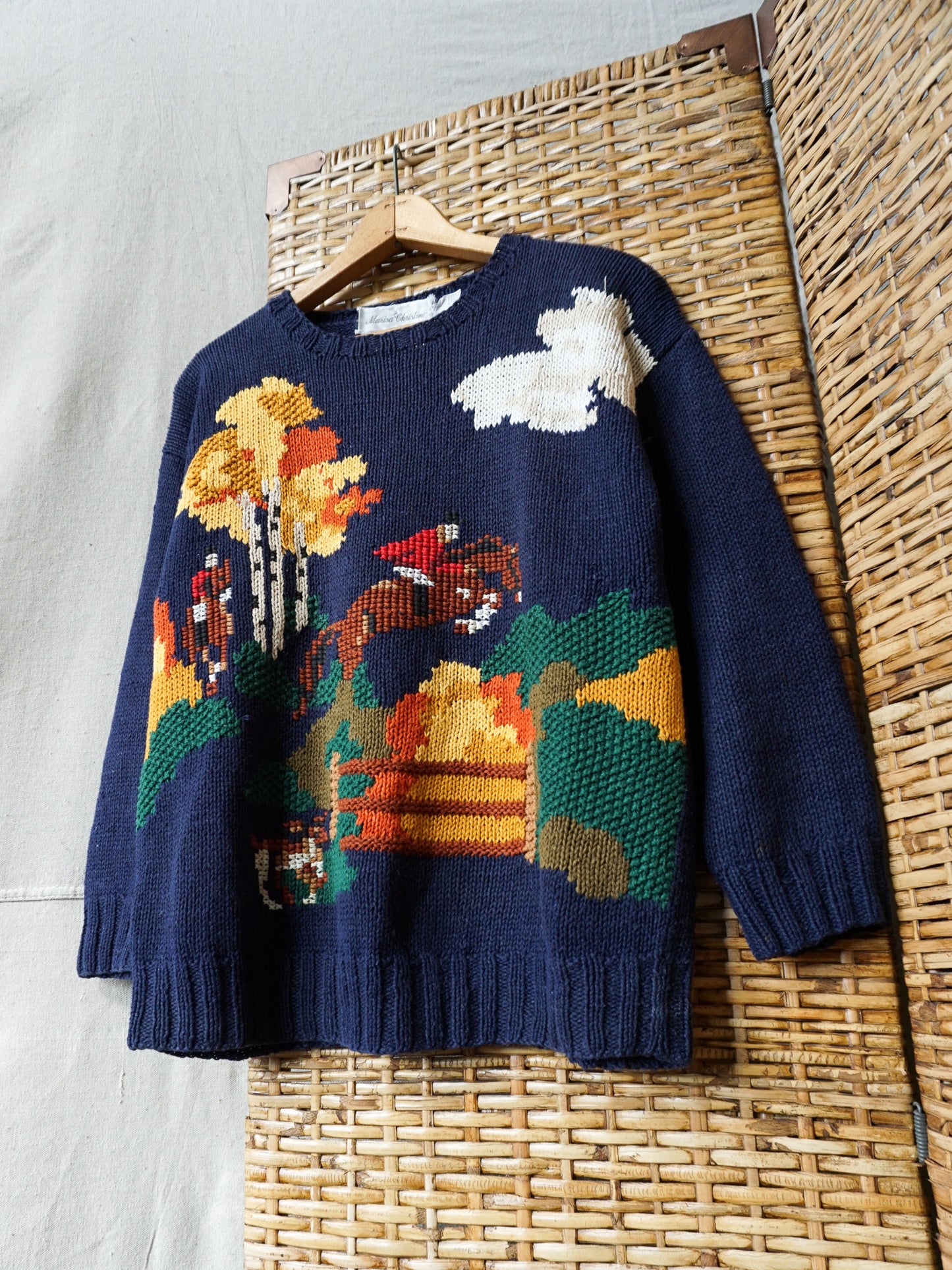 Handknit Fox Hunt Sweater—[M]