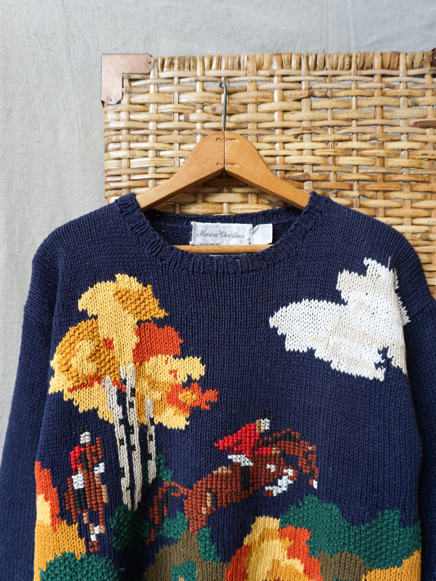 Handknit Fox Hunt Sweater—[M]