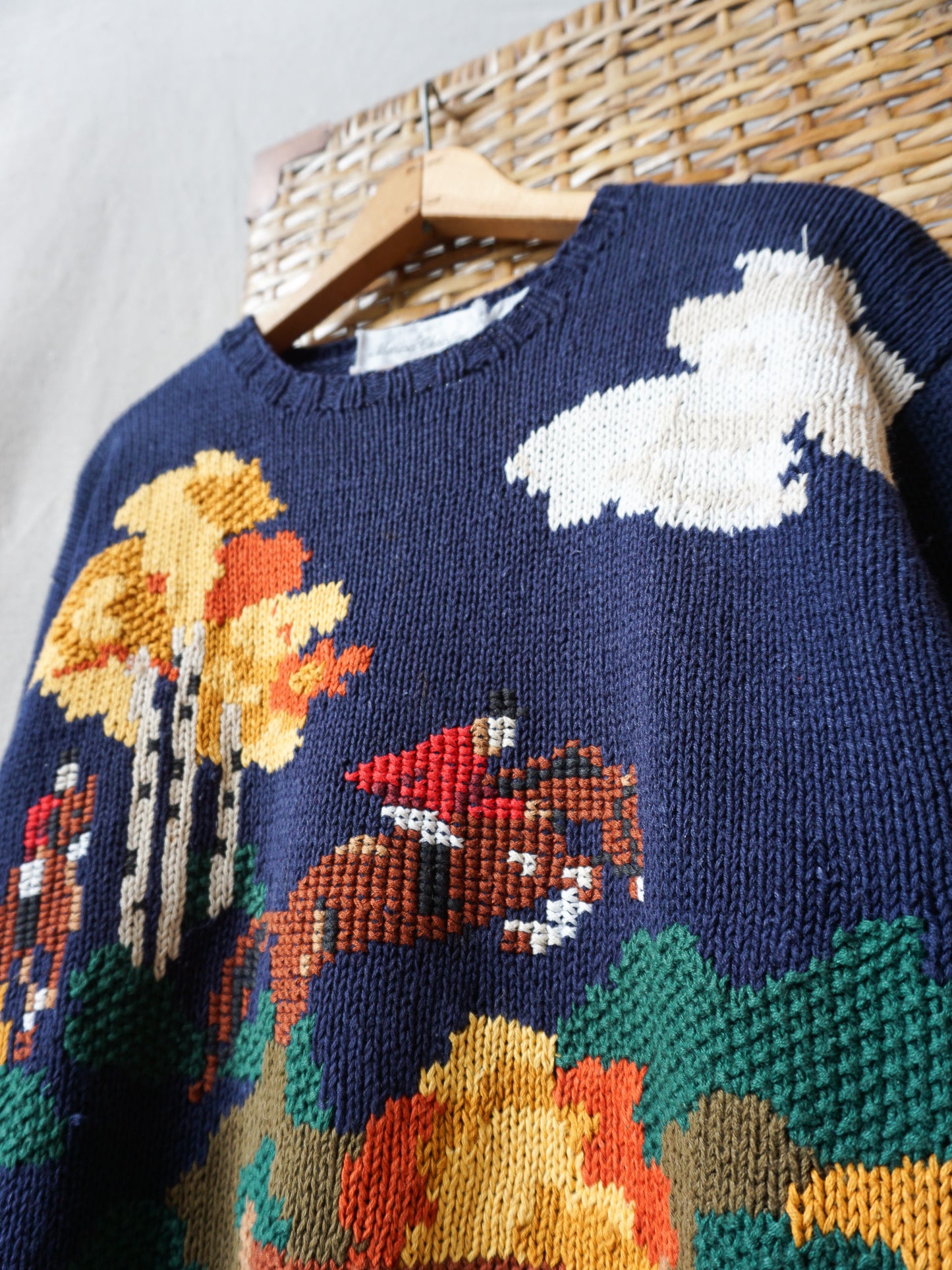 Handknit Fox Hunt Sweater—[M]