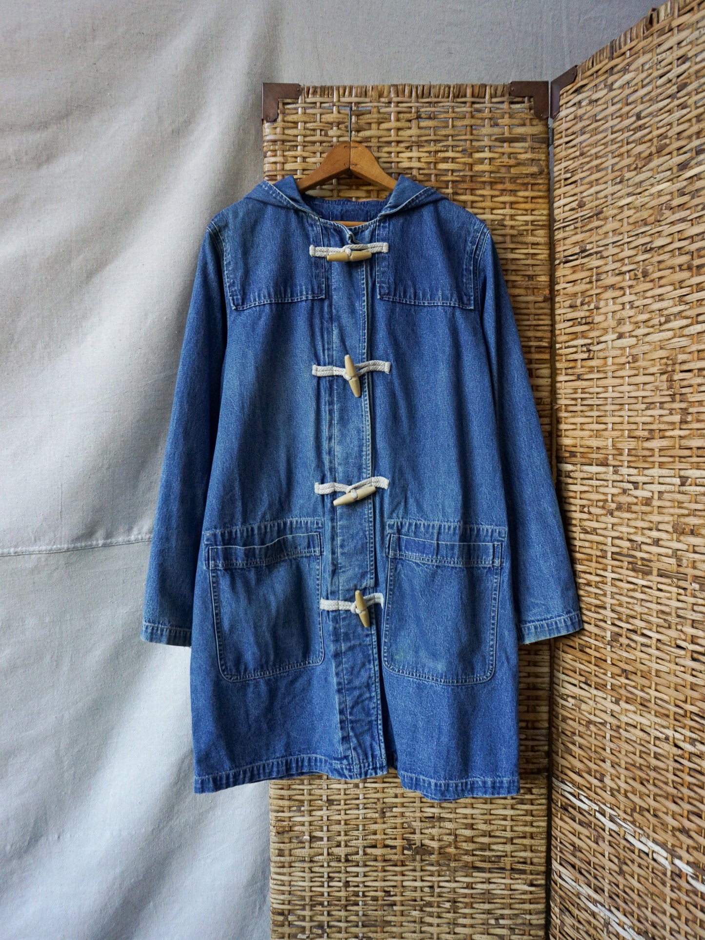 Vintage Denim Duffle Coat—[M]