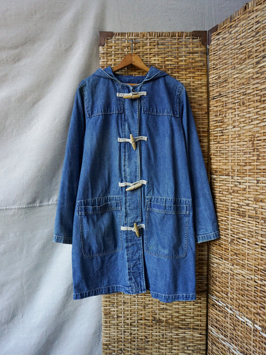 Vintage Denim Duffle Coat—[M]