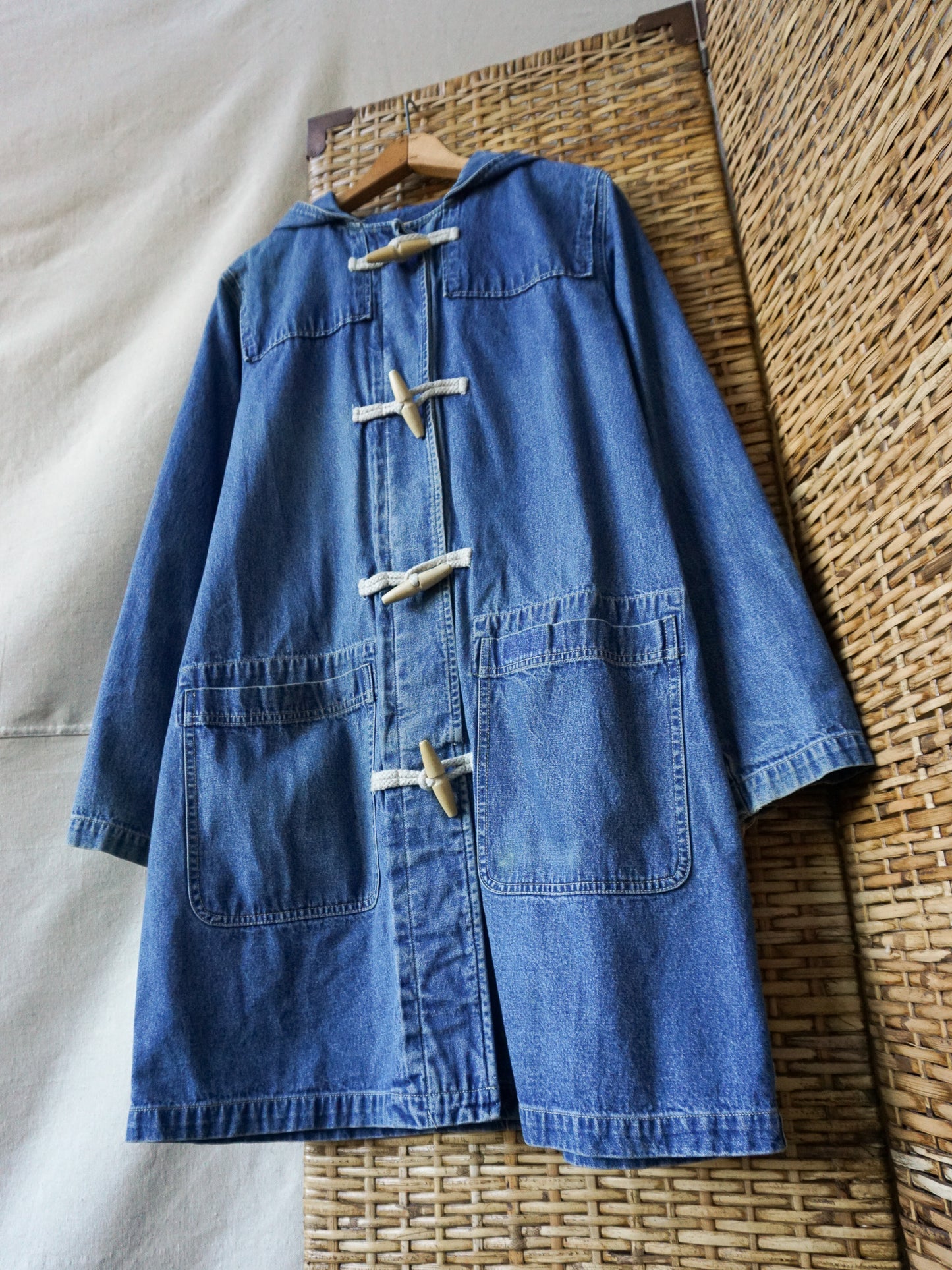 Vintage Denim Duffle Coat—[M]
