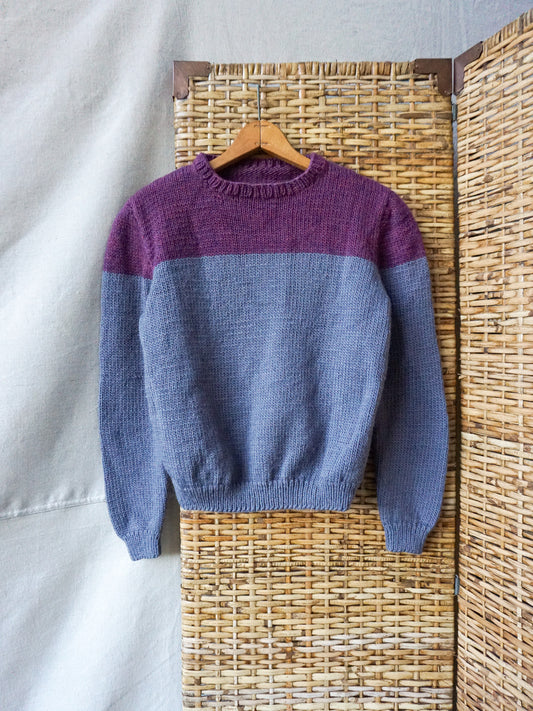 Handknit Two Tone Sweater—[S/M]