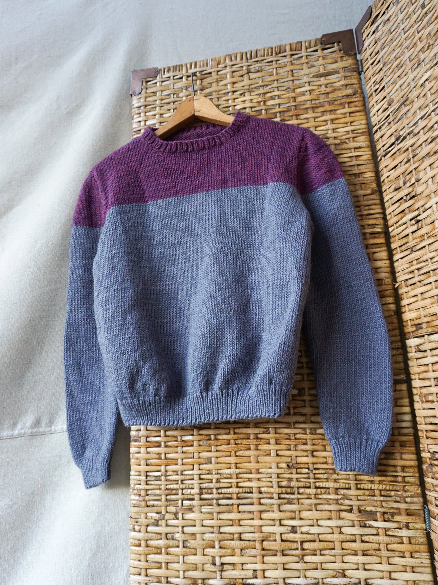 Handknit Two Tone Sweater—[S/M]