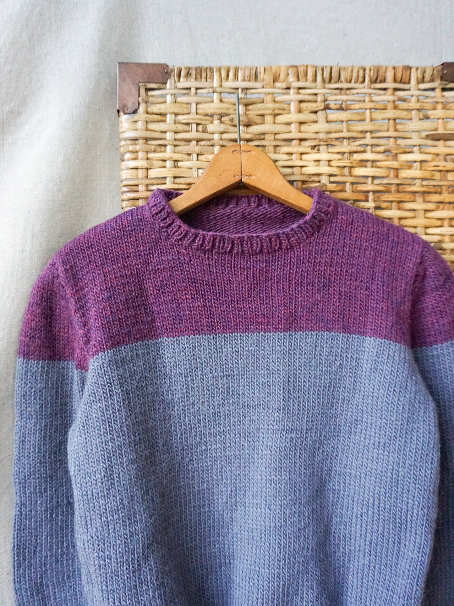 Handknit Two Tone Sweater—[S/M]
