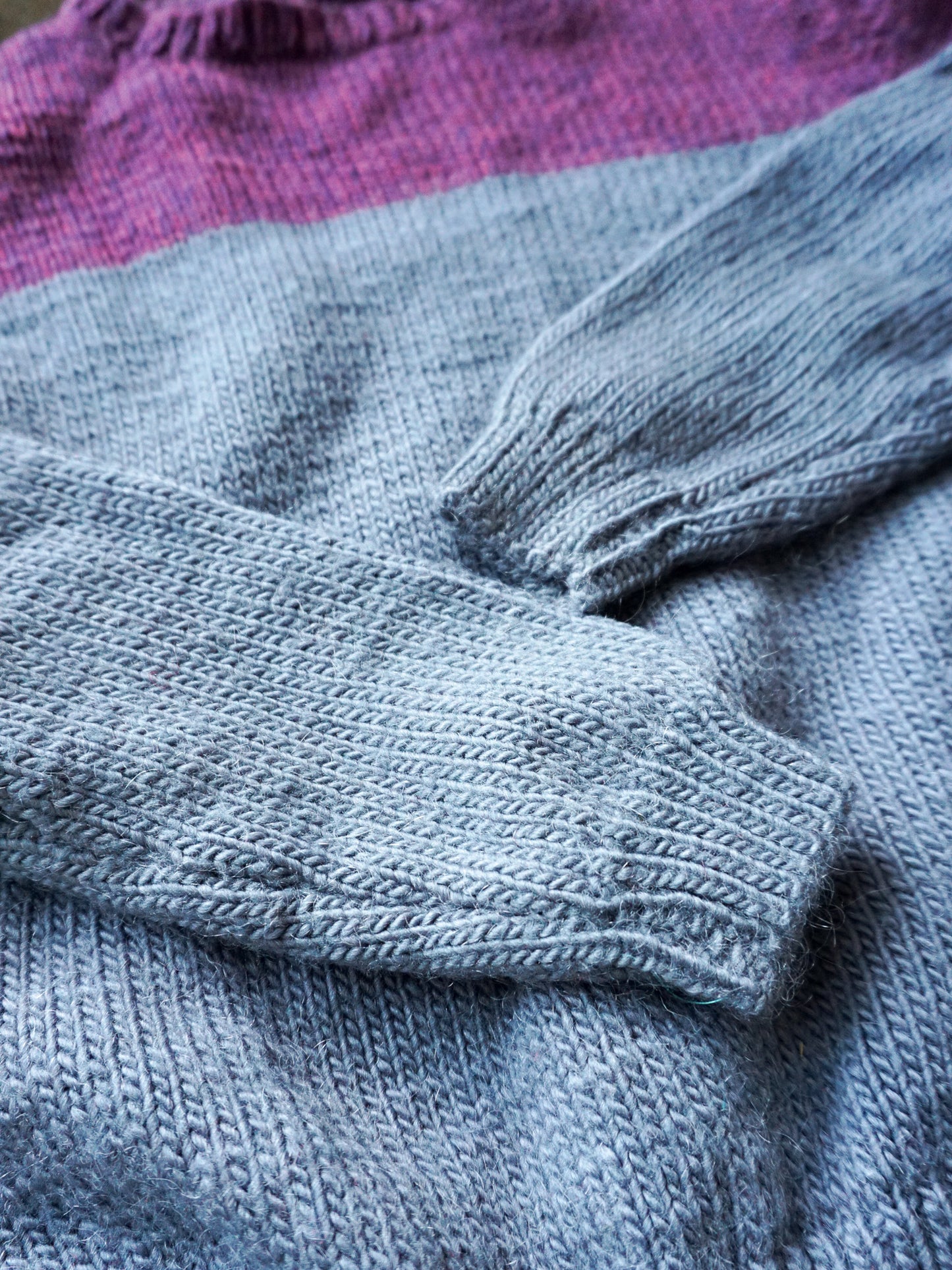 Handknit Two Tone Sweater—[S/M]