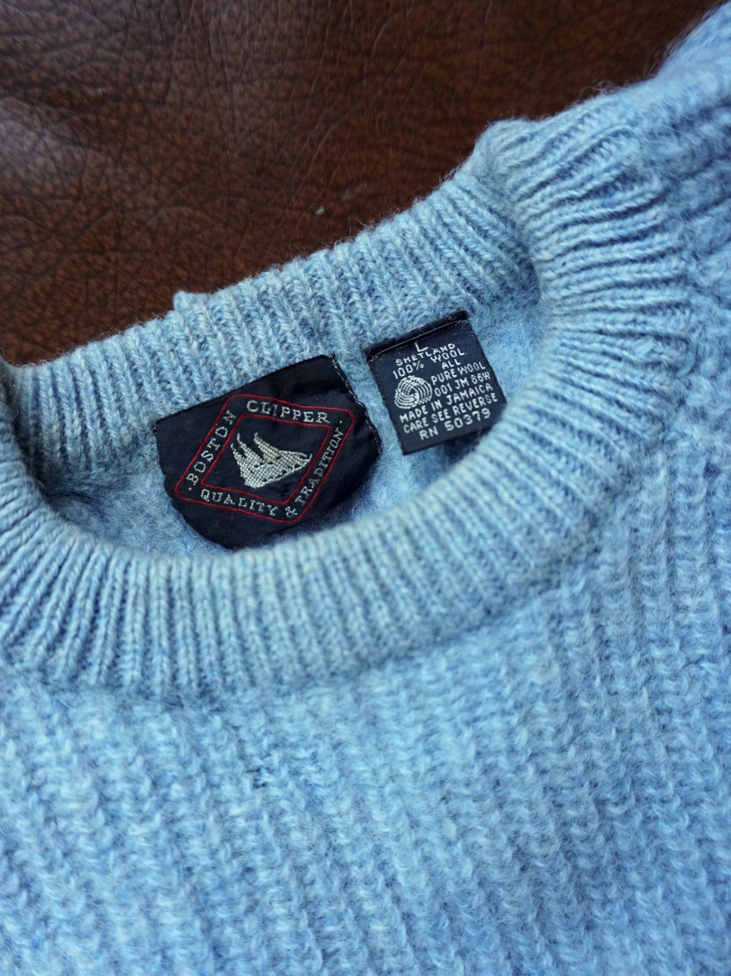 Baby Blue Shaker Sweater—[M/L]