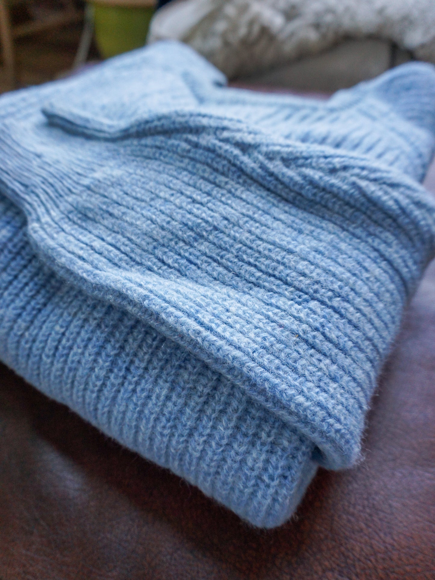 Baby Blue Shaker Sweater—[M/L]