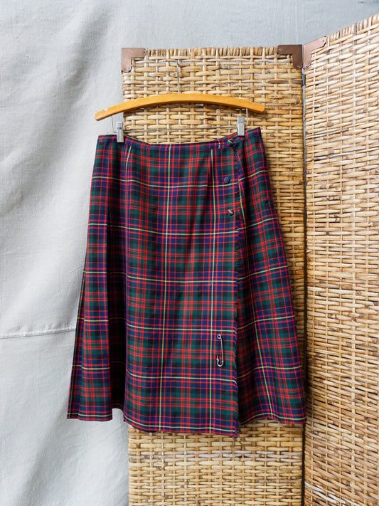Plaid Wool Wrap Skirt—[33]