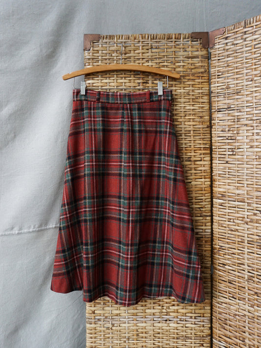 1970's Tartan A-Line Skirt—[]