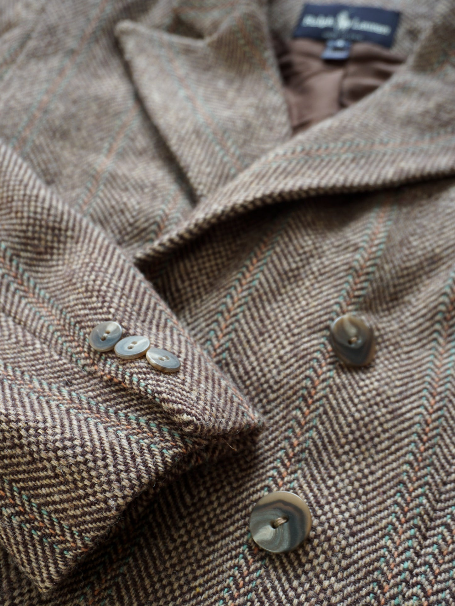 Ralph Lauren Purple Label Double Breasted Tweed Jacket—[M]