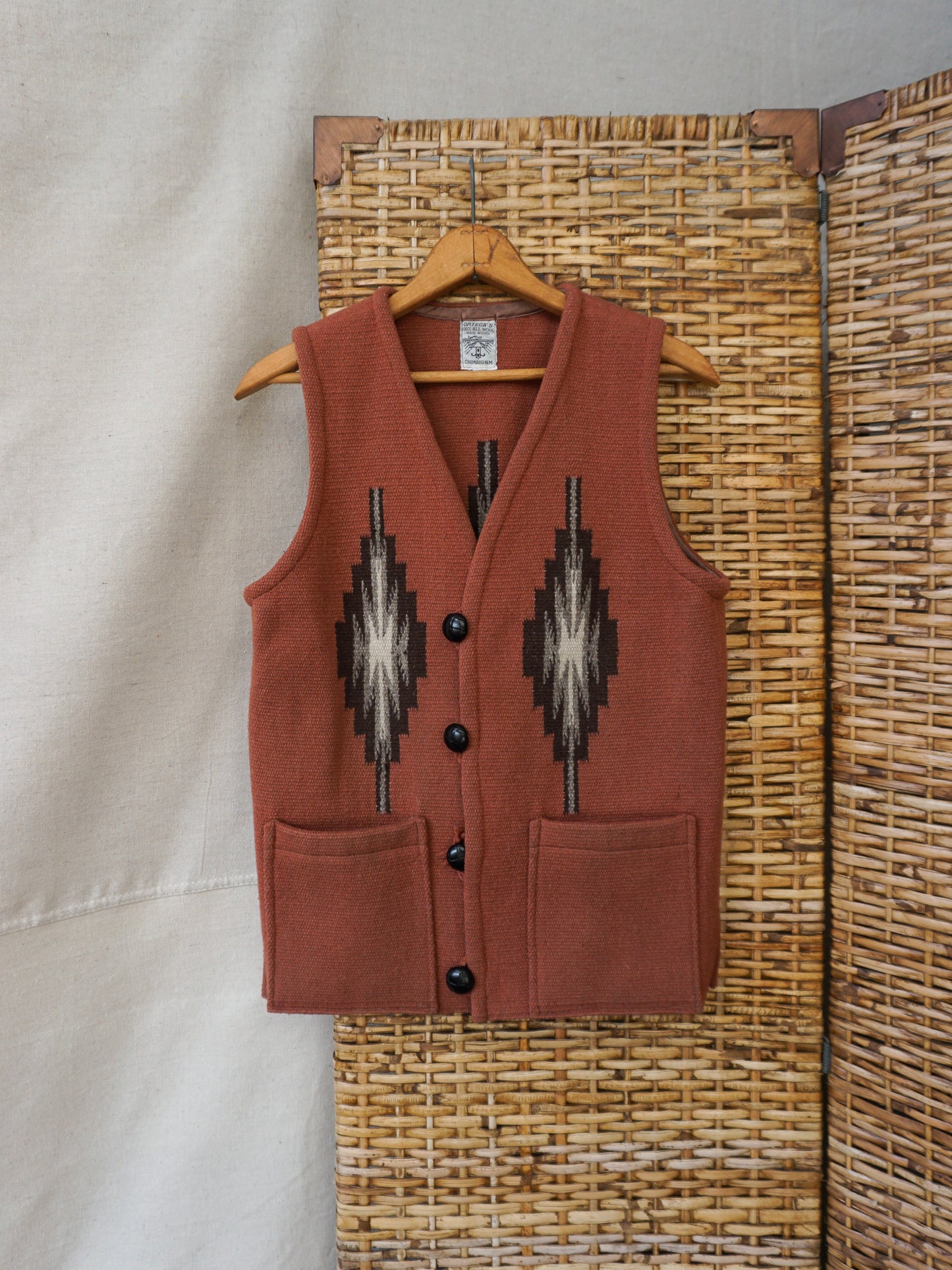 Ortega’s Chimayo Hand Woven Wool Vest—[S]