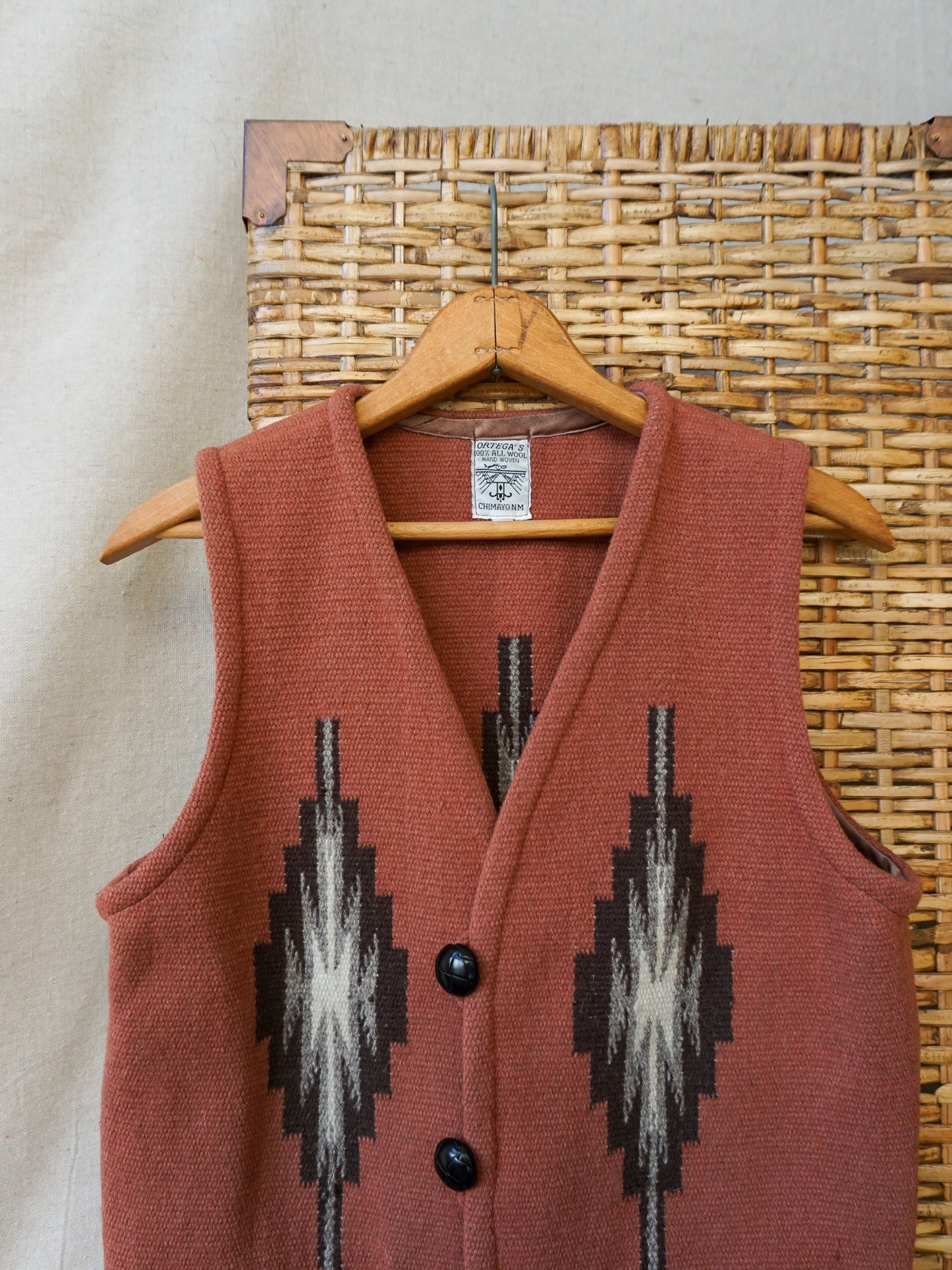 Ortega’s Chimayo Hand Woven Wool Vest—[S]