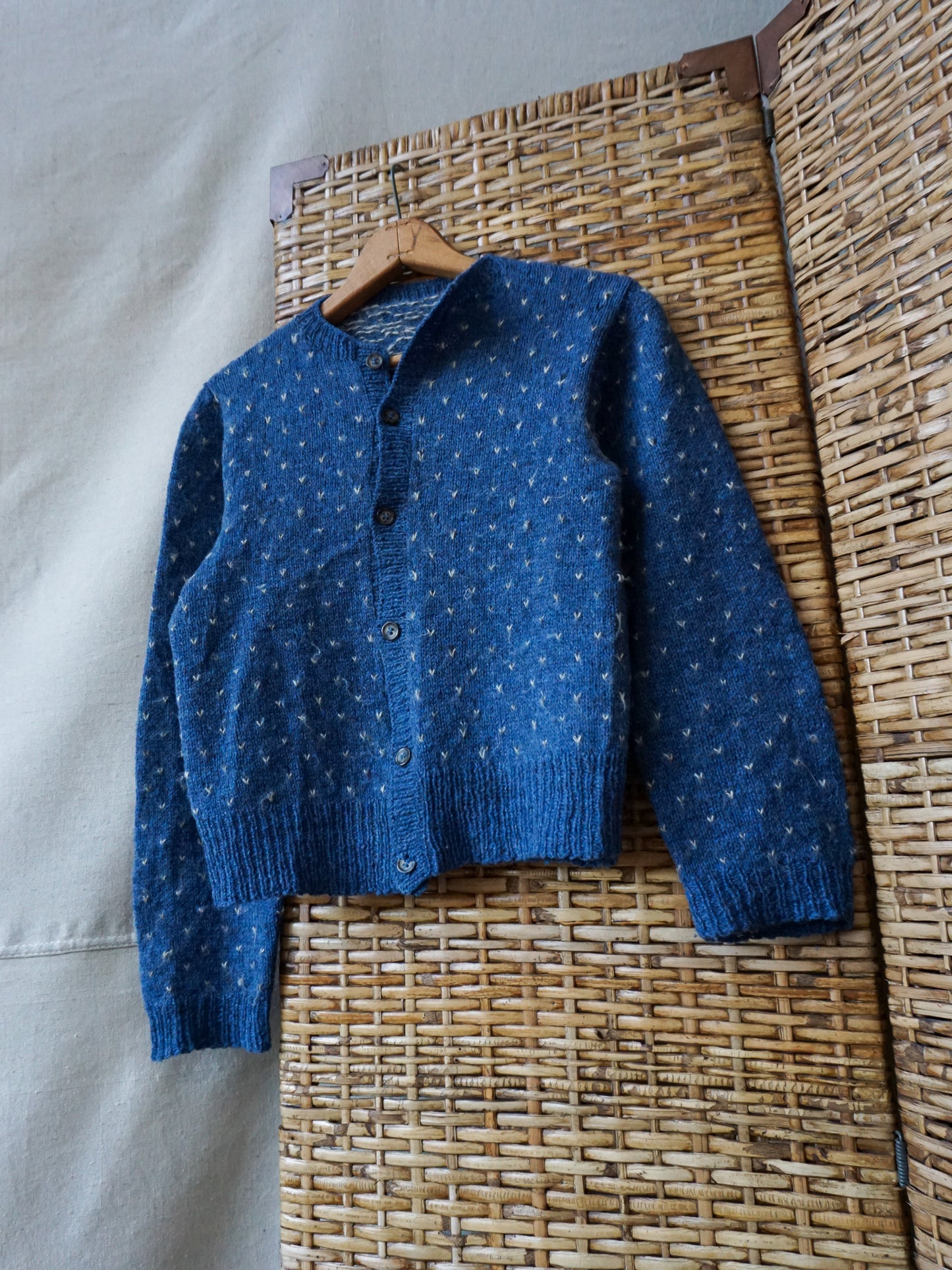 Hand Knit Birdseye Wool Cardigan—[S]