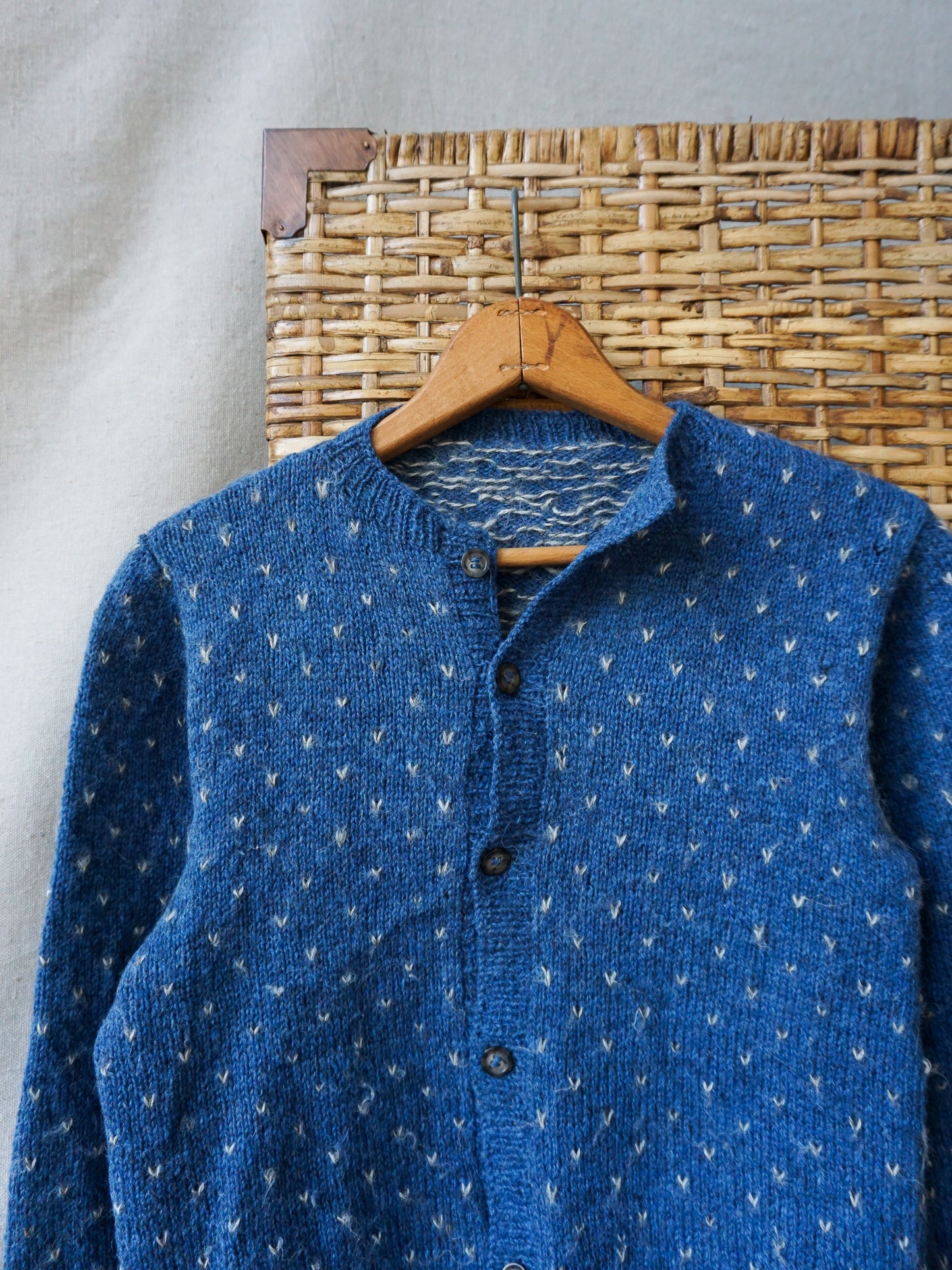 Hand Knit Birdseye Wool Cardigan—[S]