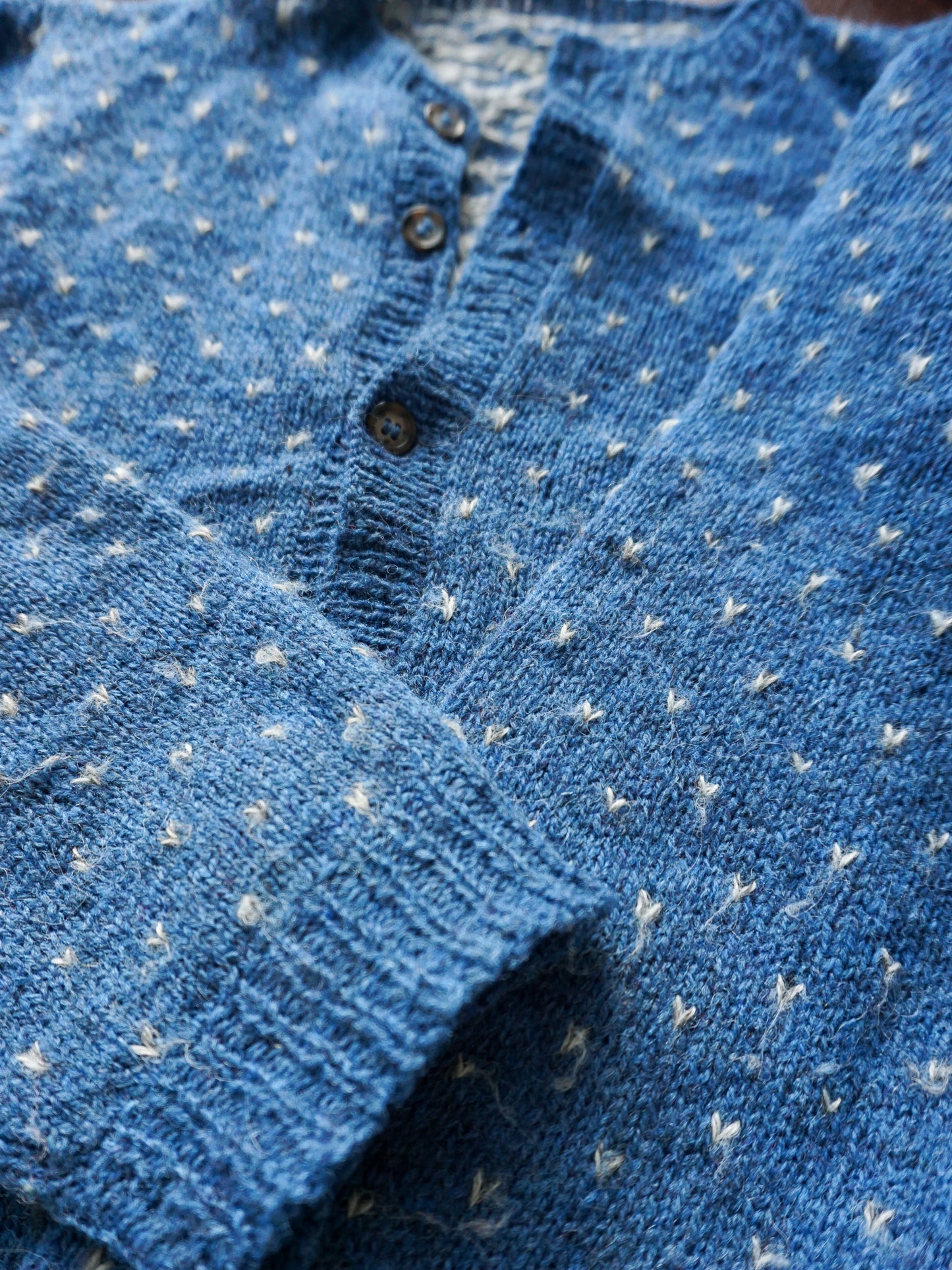 Hand Knit Birdseye Wool Cardigan—[S]