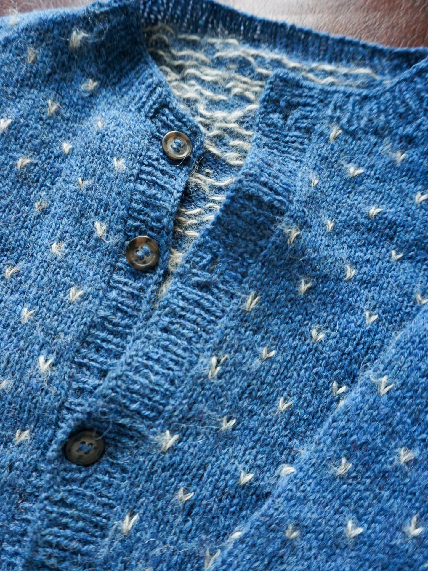 Hand Knit Birdseye Wool Cardigan—[S]