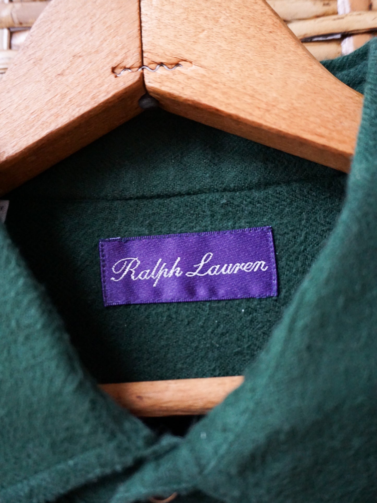 Ralph Lauren Purple Label Herringbone Flannel Shirt—[XL]