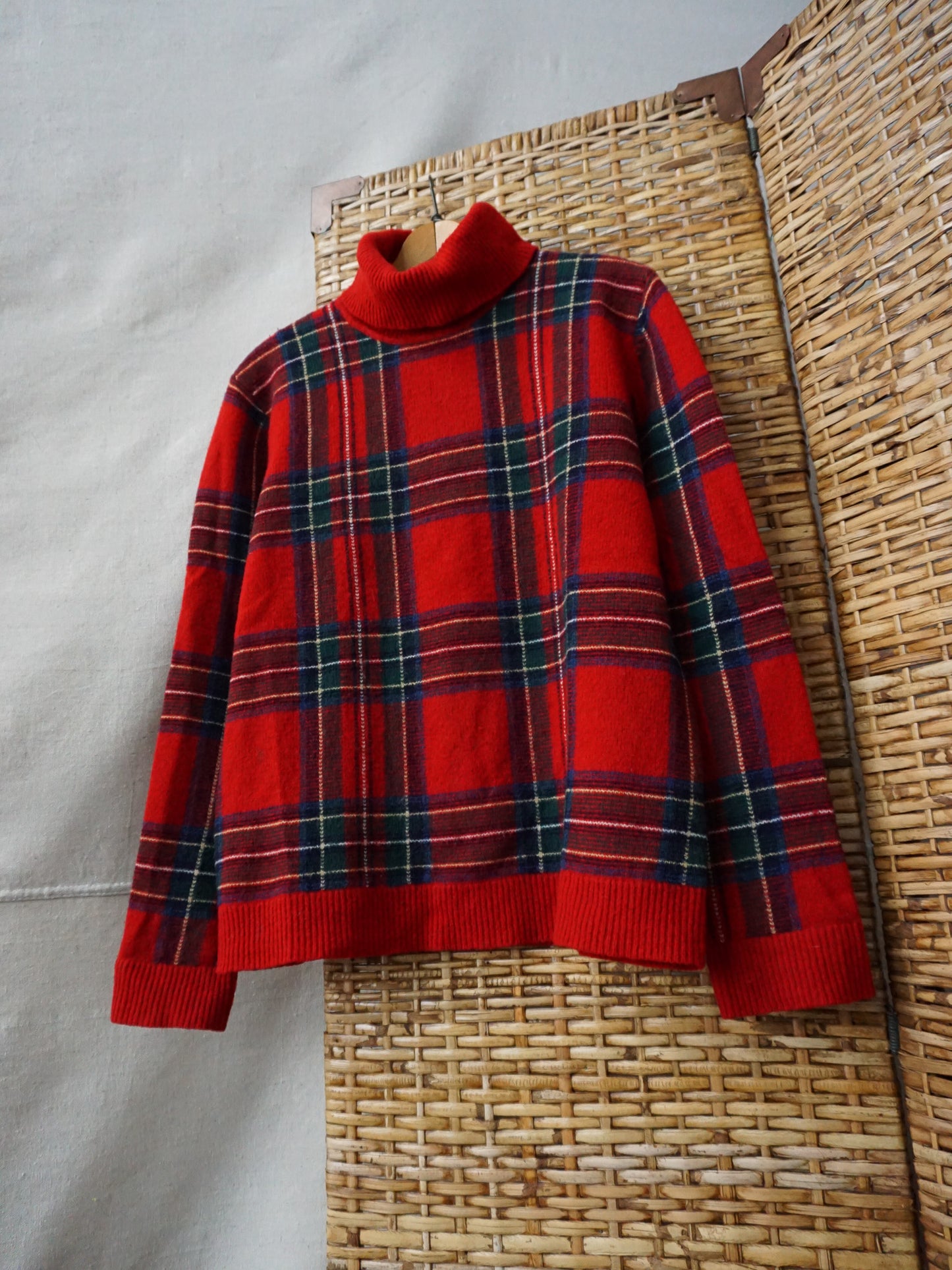 Lauren RL Tartan Turtleneck Sweater—[L]