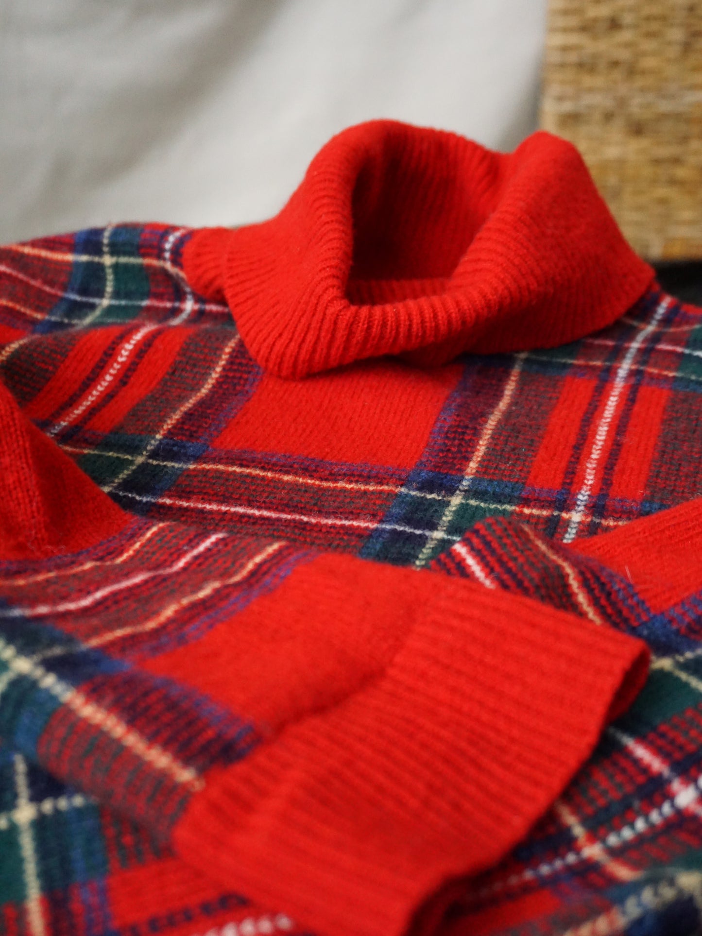 Lauren RL Tartan Turtleneck Sweater—[L]