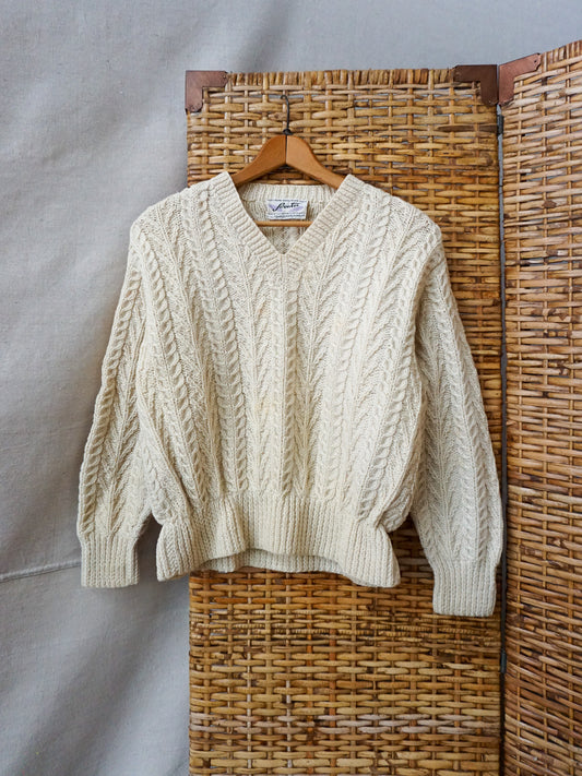 Templecrone Hand Knit Aran Sweater—[M]