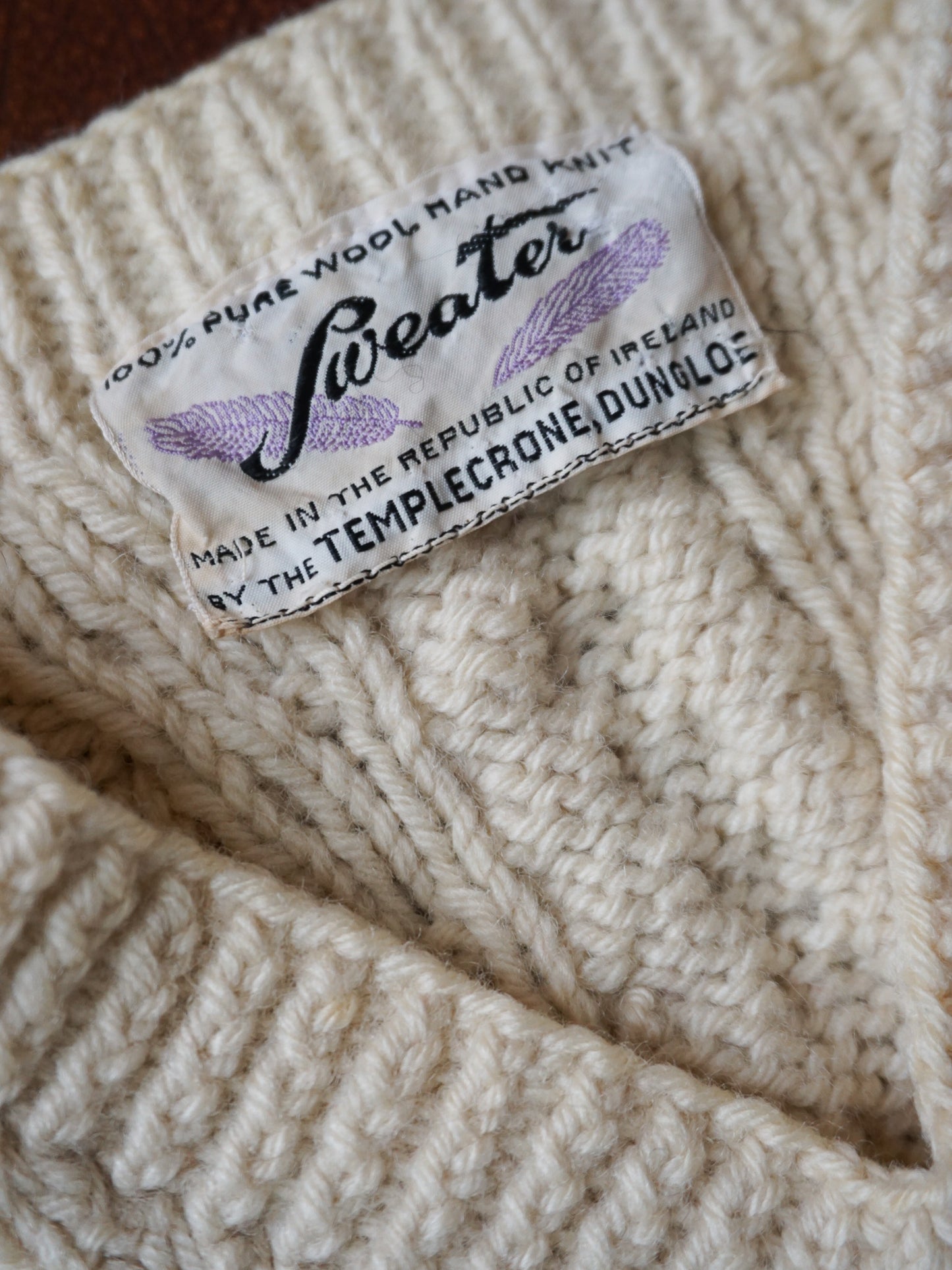 Templecrone Hand Knit Aran Sweater—[M]