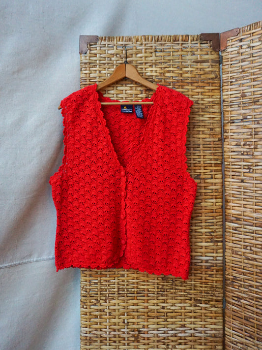 Liz Sport Crocheted Vest—[M]