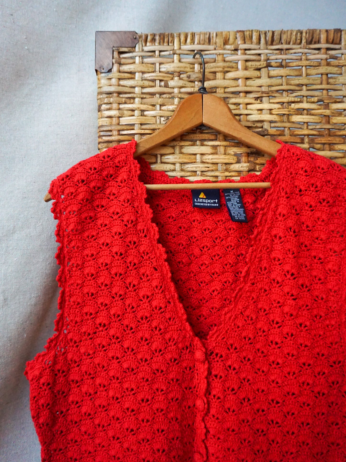 Liz Sport Crocheted Vest—[M]