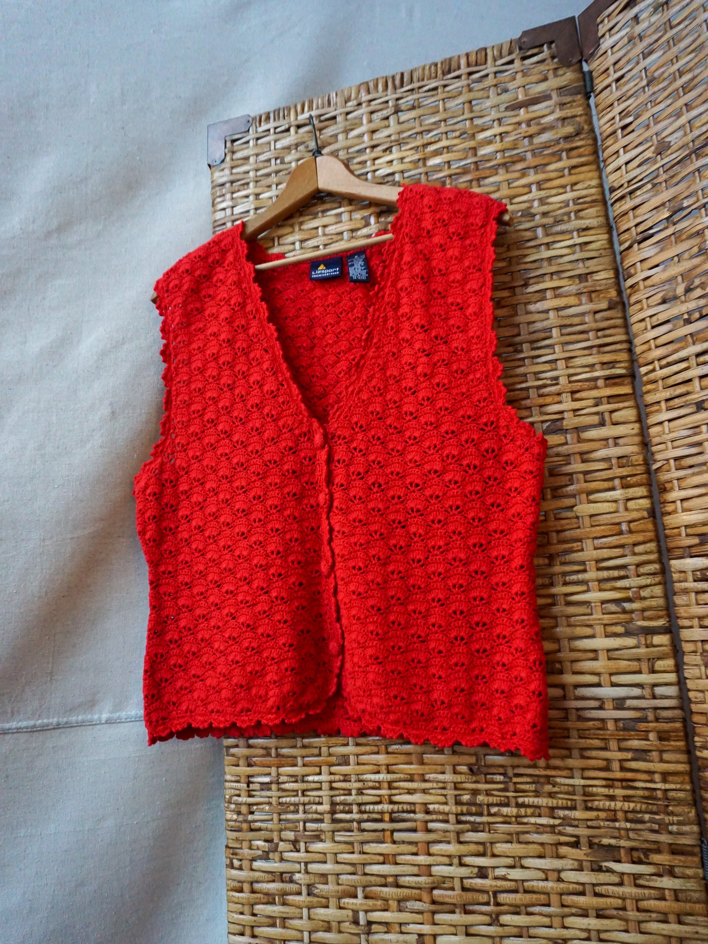 Liz Sport Crocheted Vest—[M]