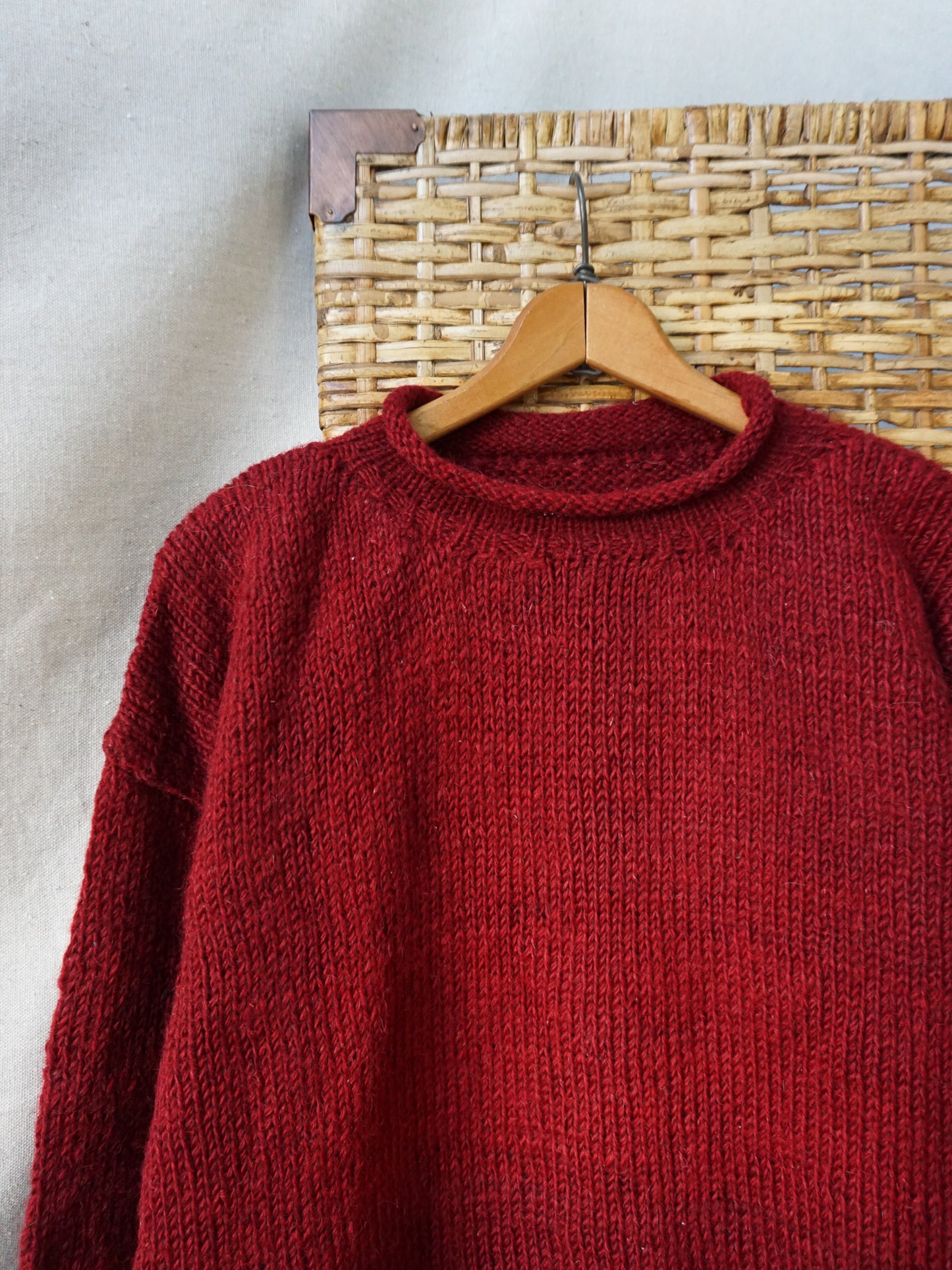 Handknit Rollneck Sweater—[L]