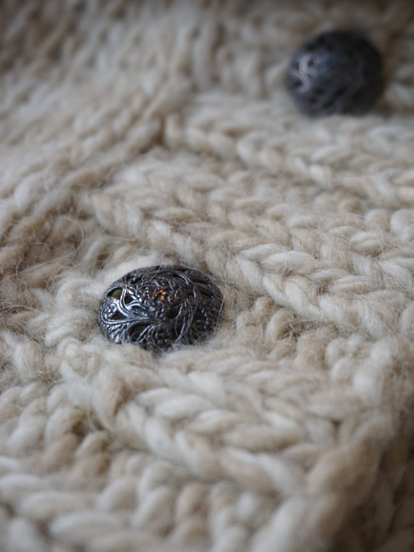 Hand Knit Chunky Wool Cardigan—[M/L]