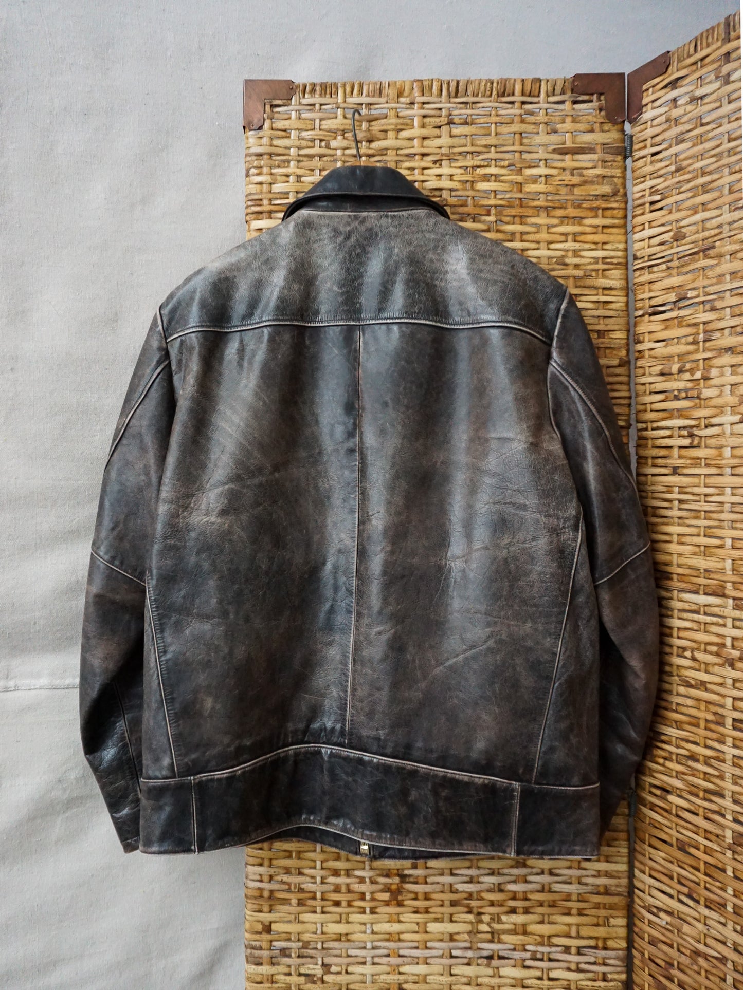 Gap Sherpa Lined Leather Jacket—[M/L]