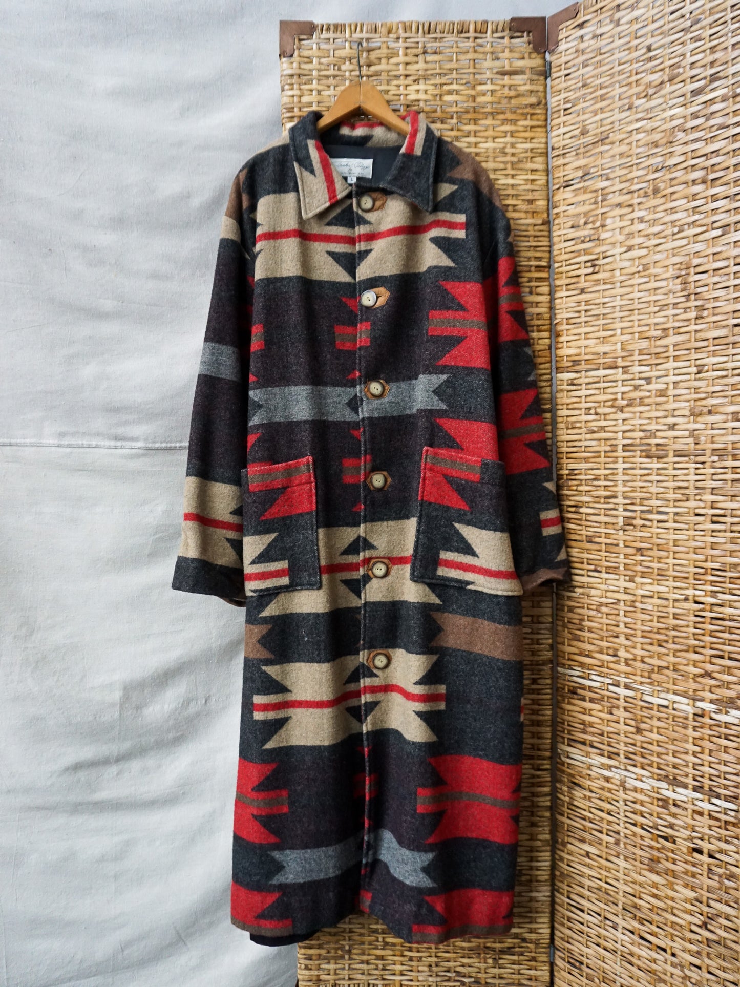 Wool Saddleblanket Trench Coat—[L]
