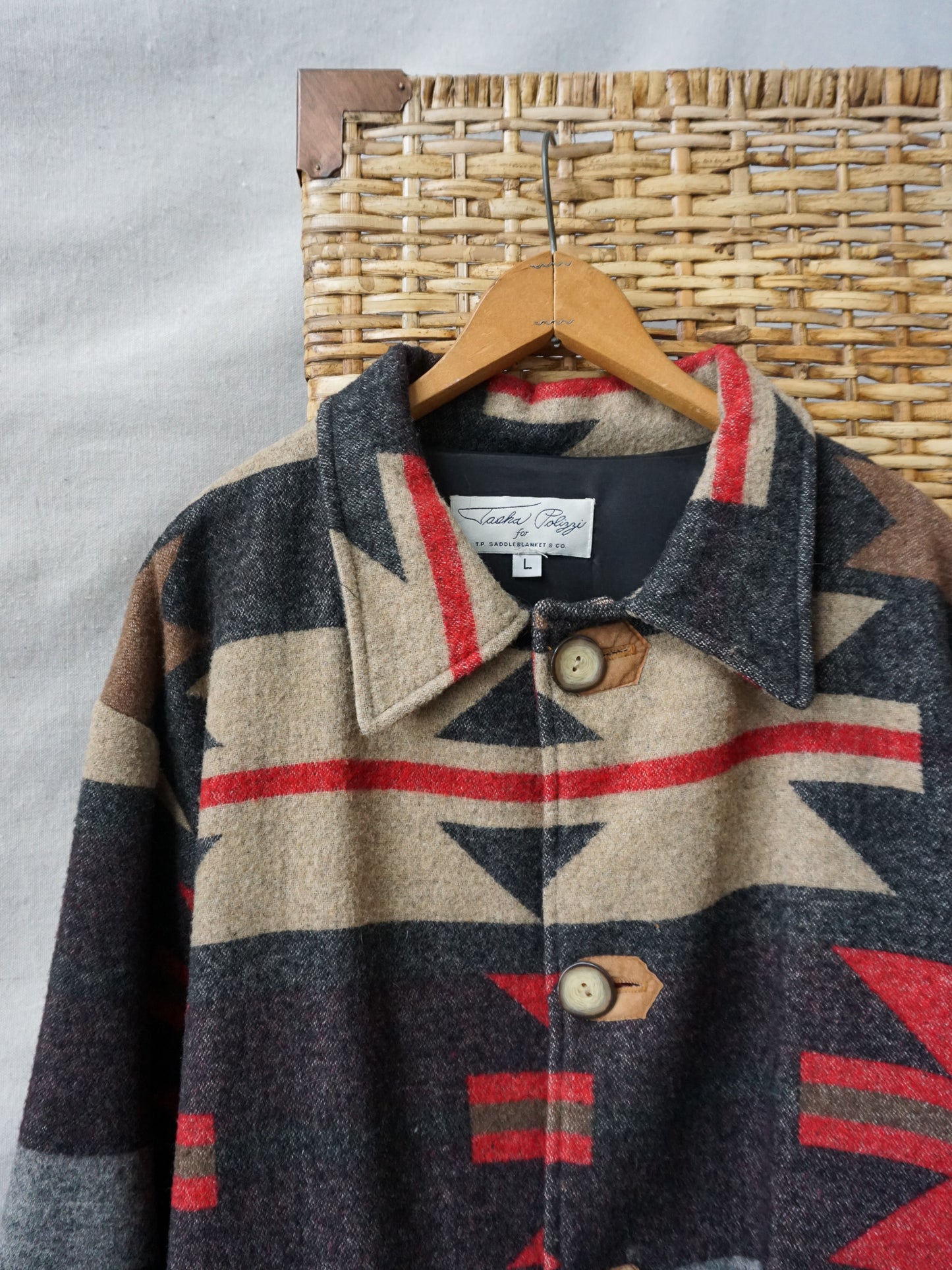 Wool Saddleblanket Trench Coat—[L]