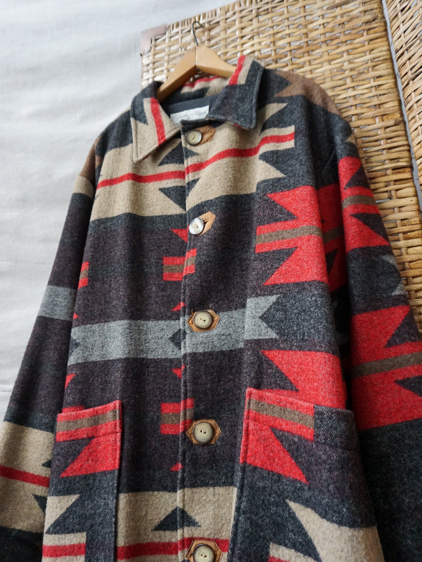 Wool Saddleblanket Trench Coat—[L]