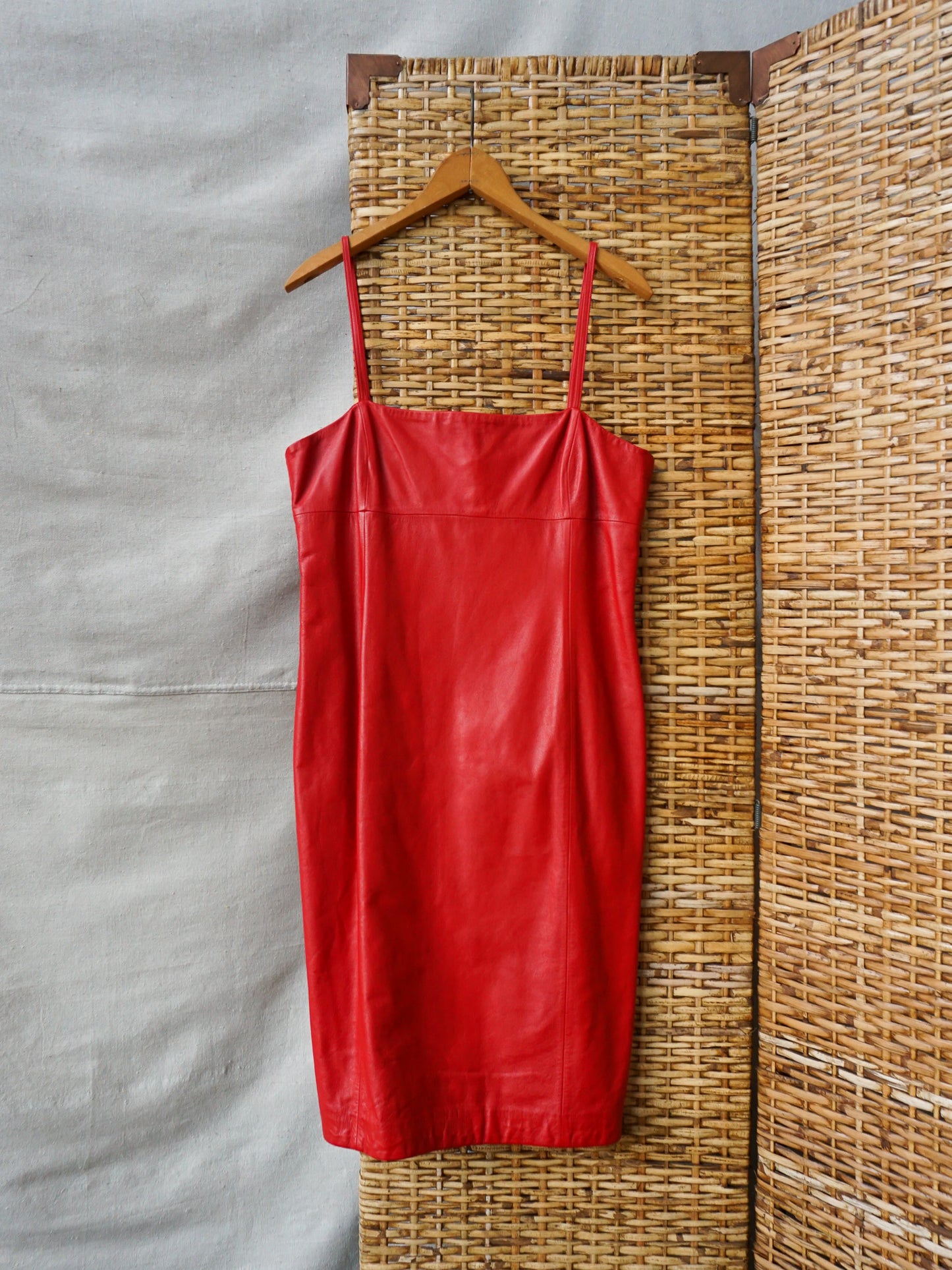 Ralph Lauren Red Leather Dress—[S]