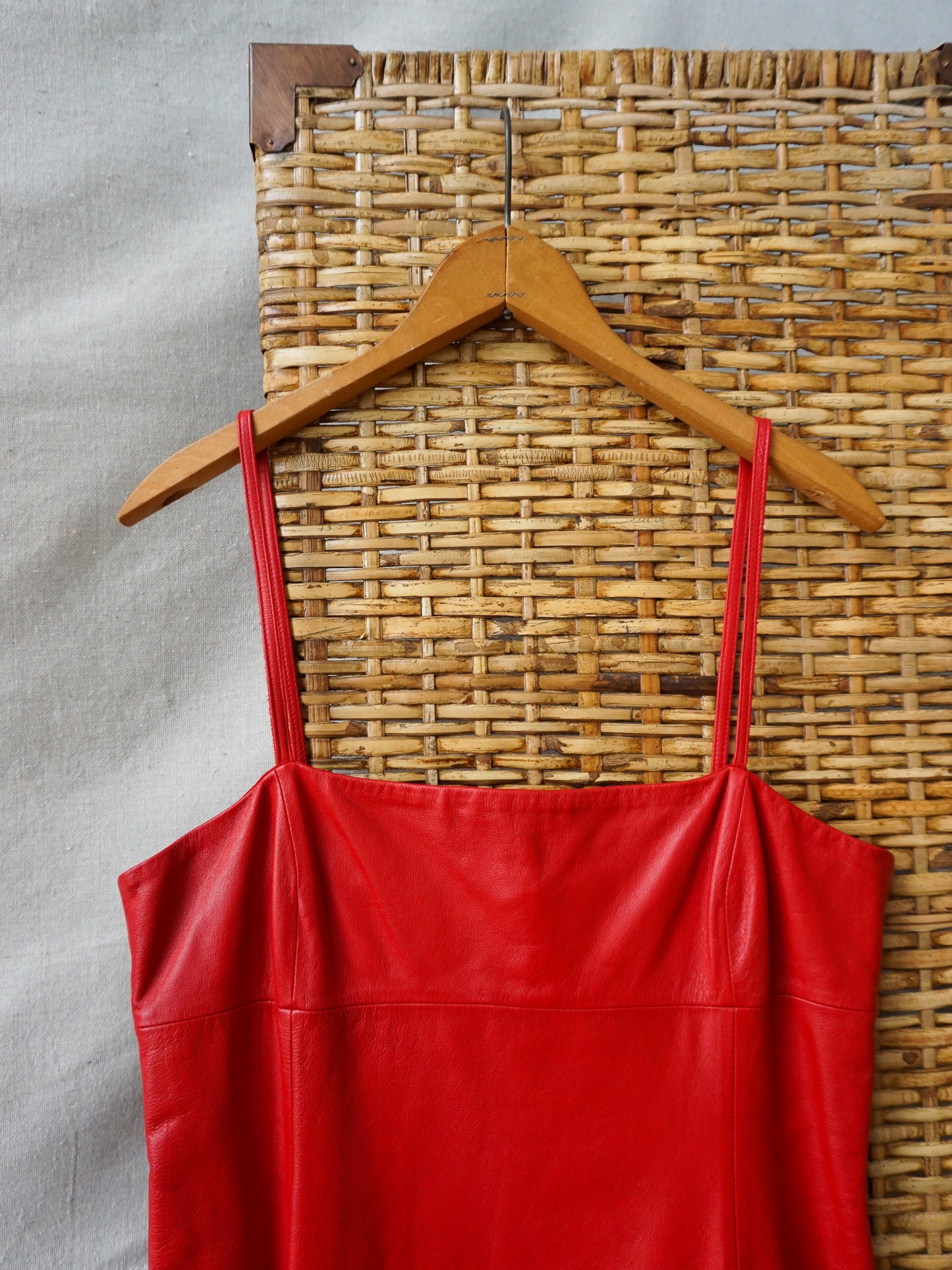 Ralph Lauren Red Leather Dress—[S]