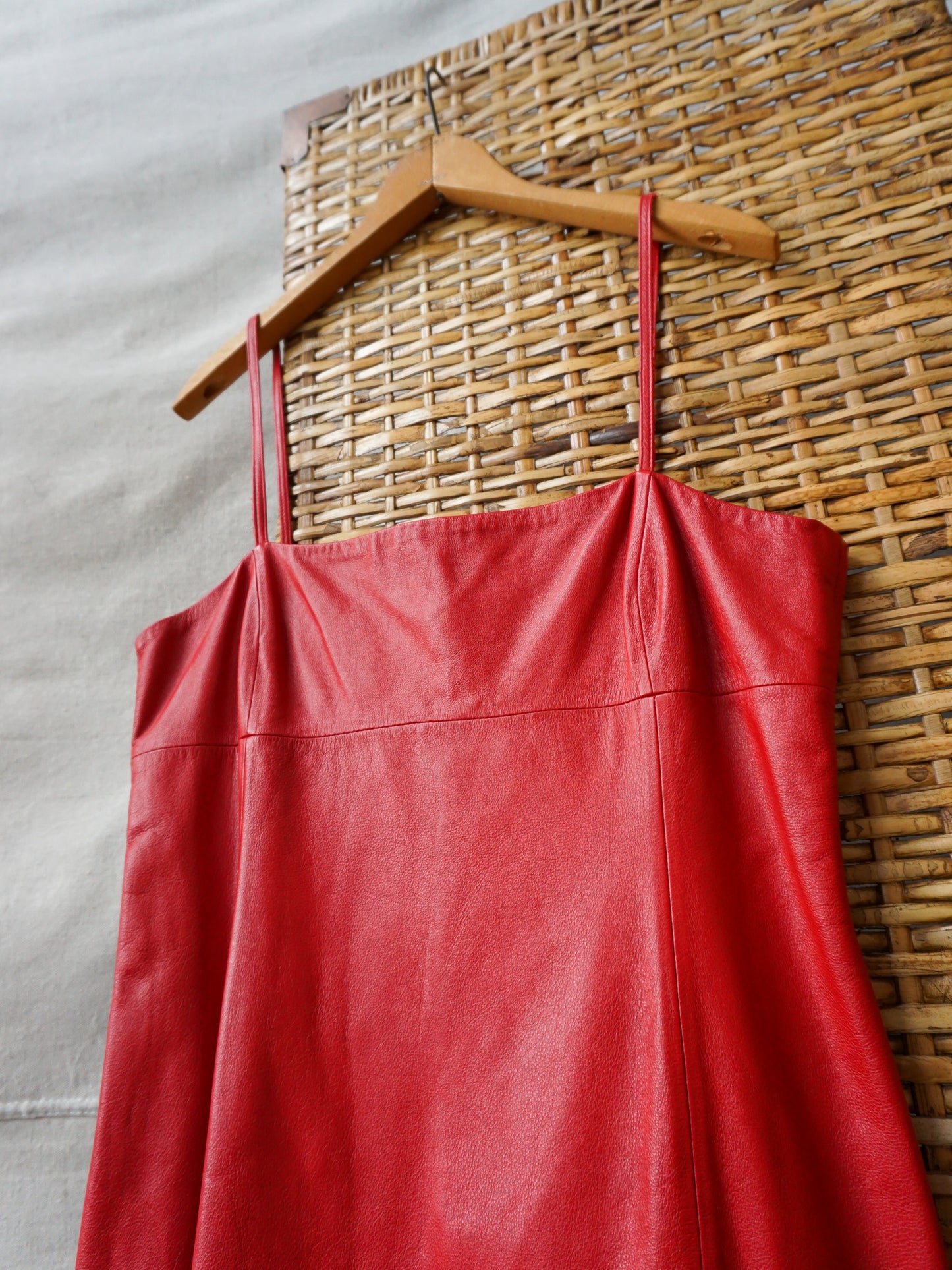 Ralph Lauren Red Leather Dress—[S]