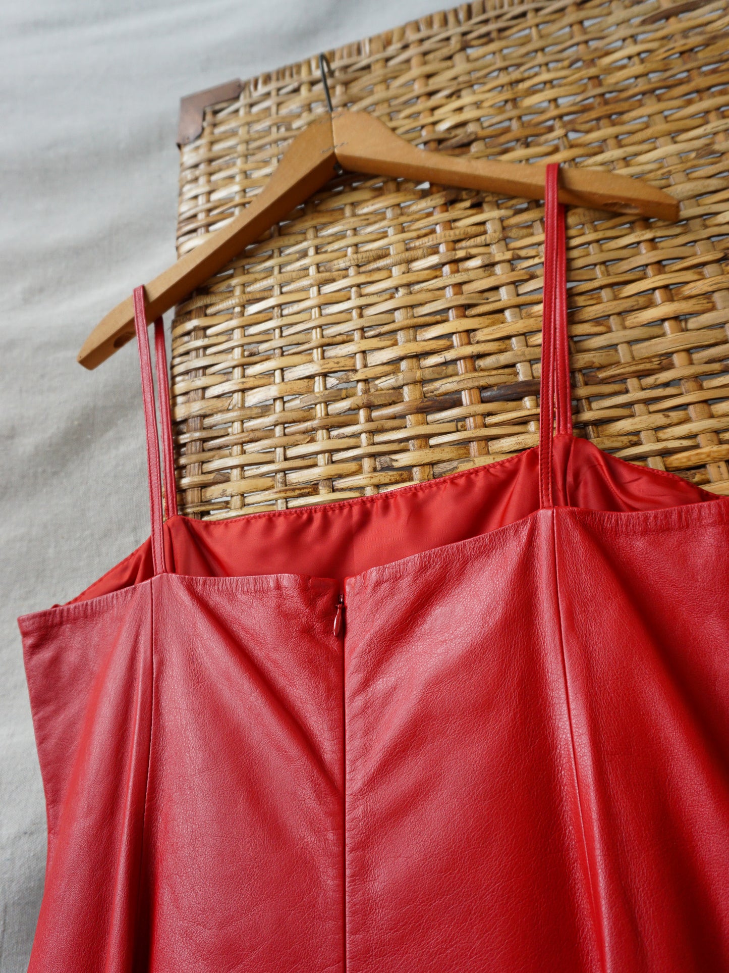 Ralph Lauren Red Leather Dress—[S]