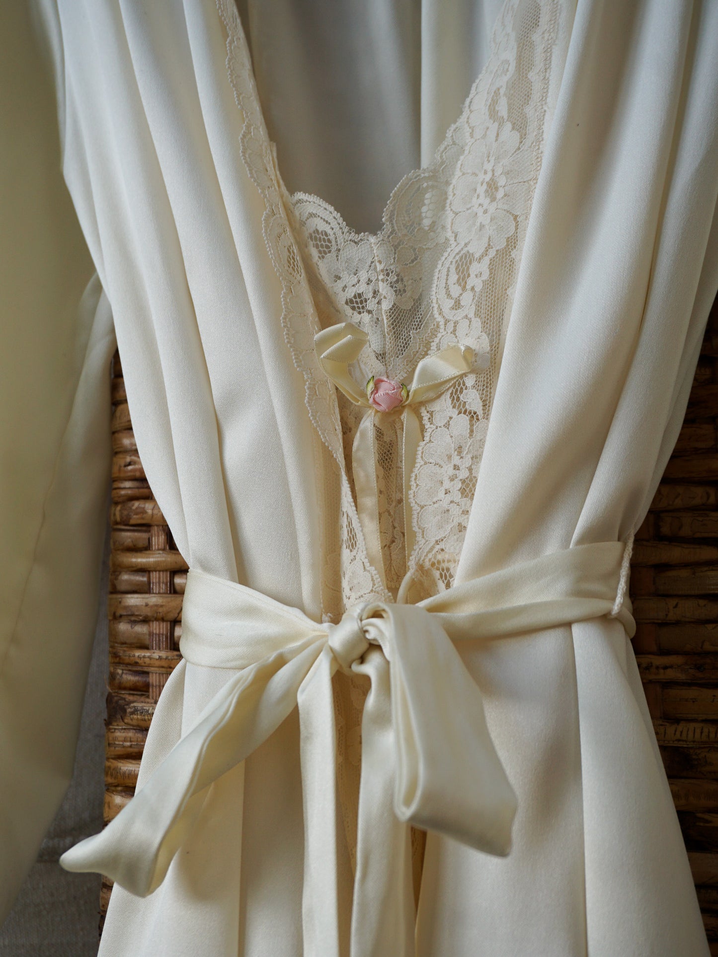 Vintage Satin Peignoir Set—[S]