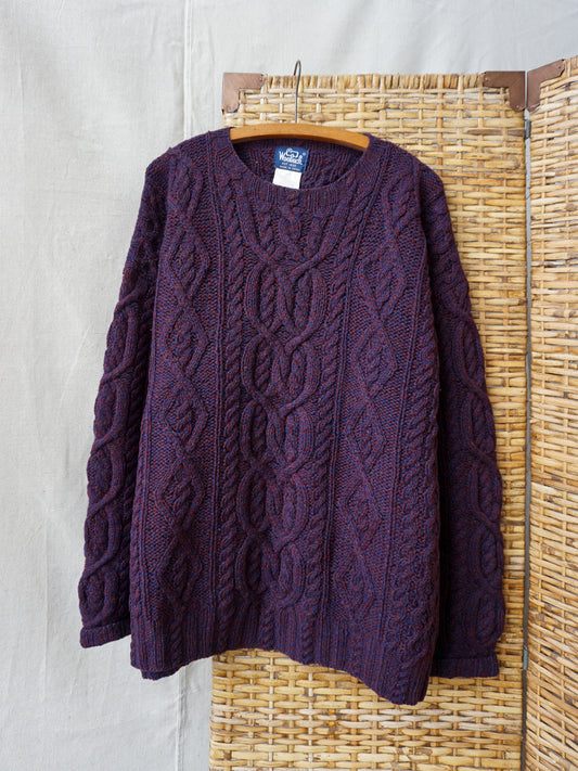 Woolrich Cable Knit Wool Sweater—[XL]