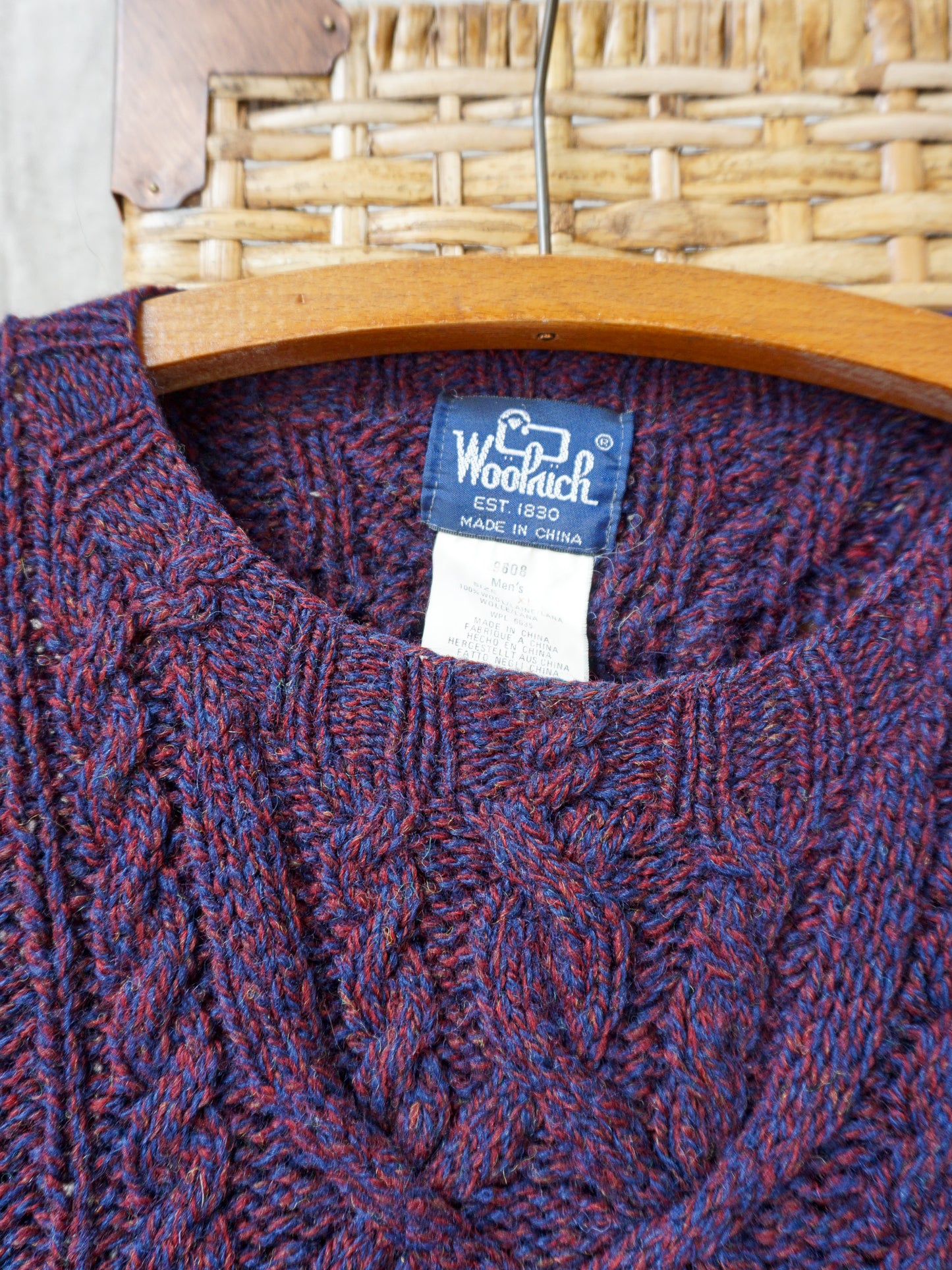 Woolrich Cable Knit Wool Sweater—[XL]