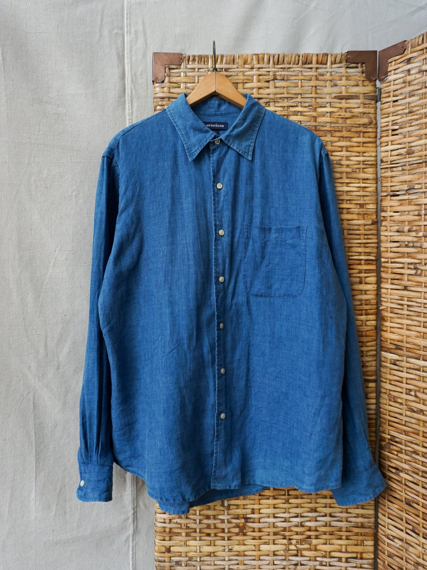 Lands' End Linen Button-Up Shirt—[M]