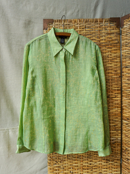 Lafayette 148 Embroidered Shirt—[XL]