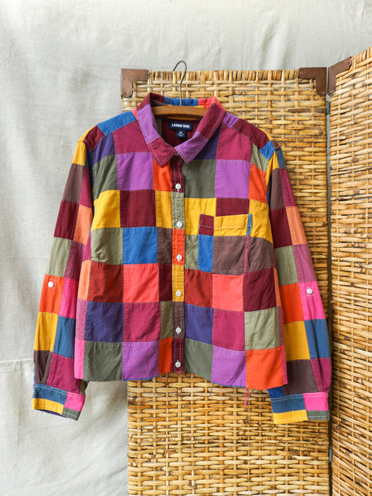 Lands' End Patchwork Button-Up—[L]